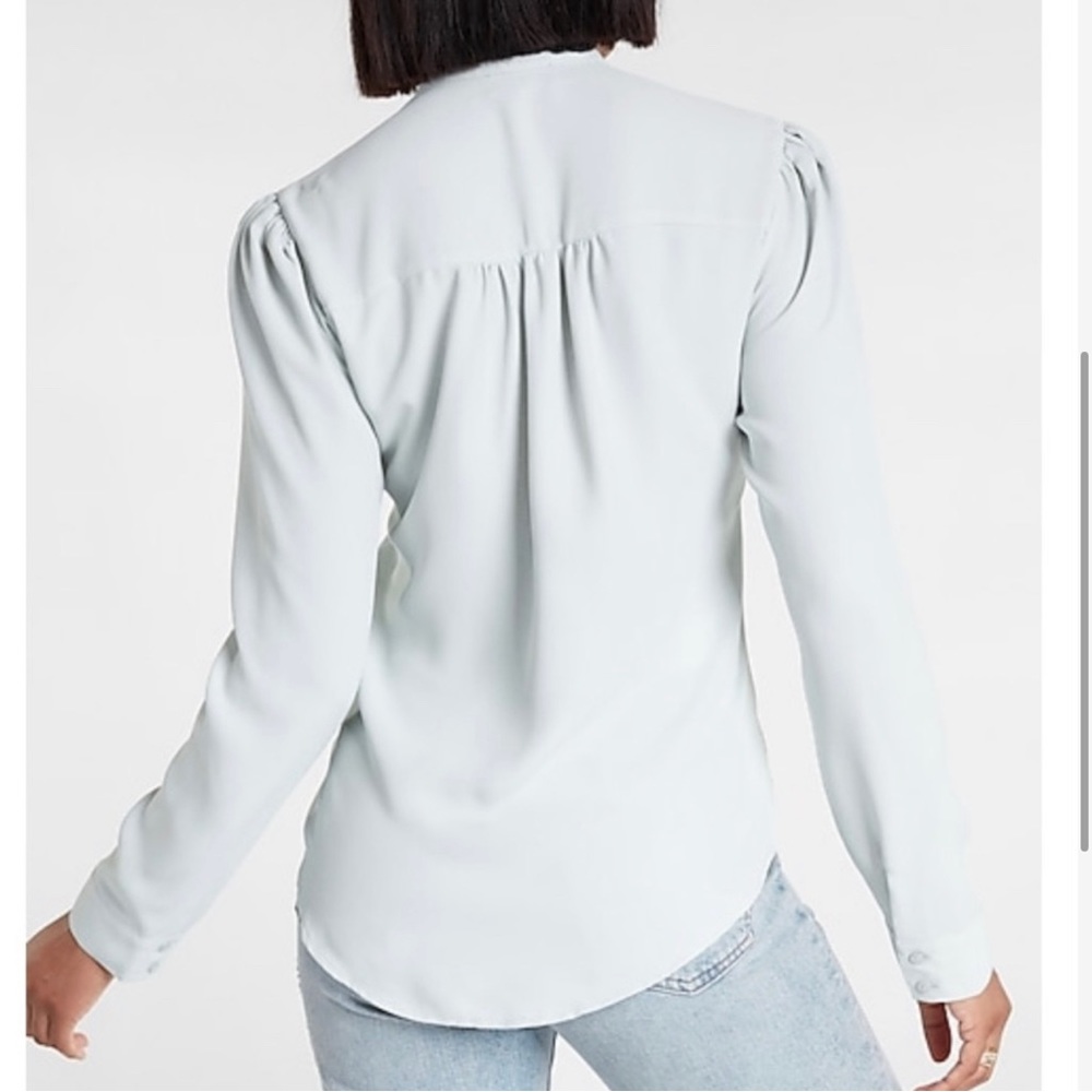 Gorgeous White Ruffle High Neck Collar Blouse XS - Picture 2 of 8